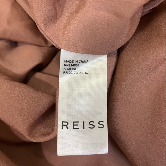 Reiss Adaline One Shoulder Drape Satin Dress With Chain - Picture 8 of 16